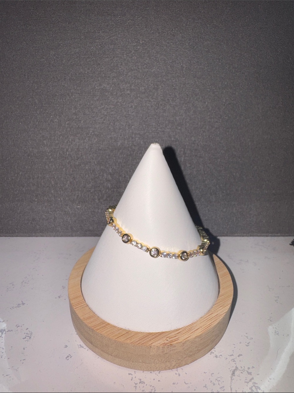 Gold Crystal Tennis Bracelet - Elegant Women's Jewelry